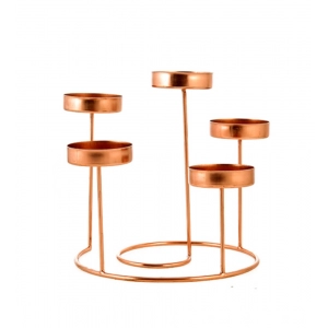 Generic Metal Tea Light Candle Holder Stand For Home Decor (Rose Gold)