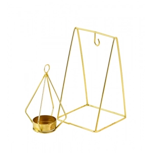 Generic Metal Tea Light Candle Holder Stand (Gold)