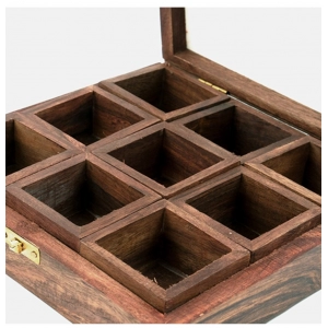 Generic Wooden Spice Box With 9 Compartment For Kitchen (Brown)