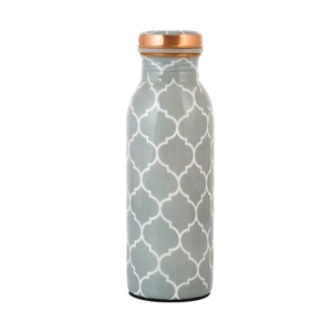 Generic Copper Block Printed Water Bottle 500Ml (Grey)
