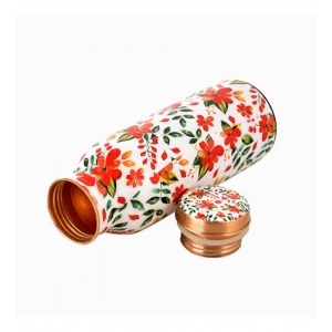 Generic Copper Floral Printedwater Bottle 500Ml (White)