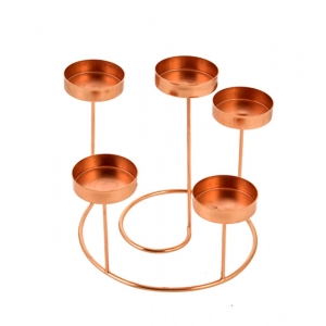 Generic Metal Tea Light Candle Holder Stand For Home Decor (Rose Gold)
