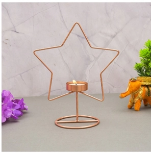 Generic Metal Tea Light Candle Holder Stand (Rose Gold)