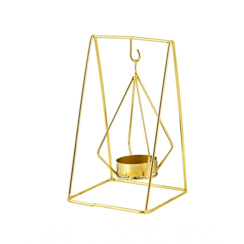 Generic Metal Tea Light Candle Holder Stand (Gold)