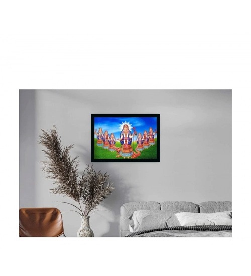 Maa Khodal Painting with Synthetic Photo Frame (Multicolor) Maa Khodal Painting with Synthetic Photo Frame (Multicolor)