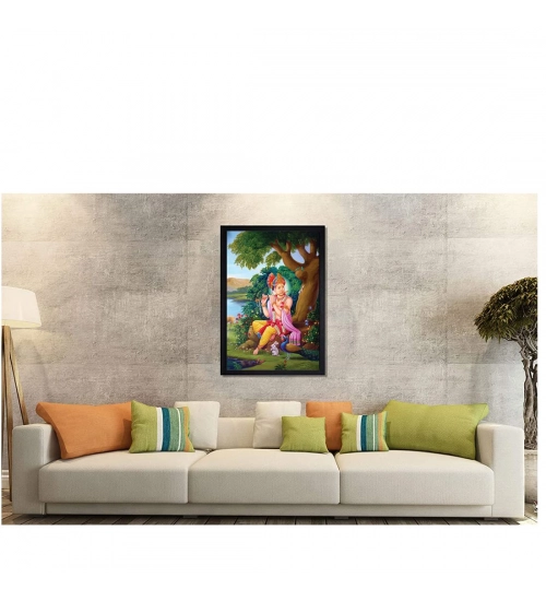Radha Krishna Painting with Synthetic Photo Frame (Multicolor) Radha Krishna Painting with Synthetic Photo Frame (Multicolor)