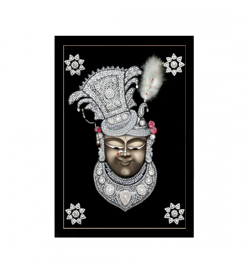 Shrinathji Painting with Synthetic Photo Frame (Multicolor)