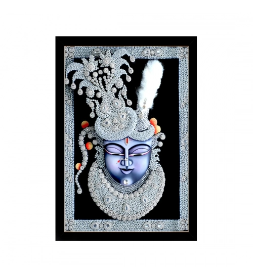 Shrinathji Painting with Synthetic Photo Frame (Multicolor)