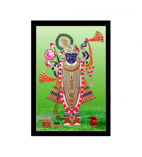 Shrinathji Painting with Synthetic Photo Frame (Multicolor)