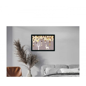 Generic Flower Painting Painting with Synthetic Photo Frame (Multicolor)