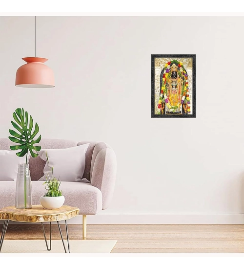 Ayodhya ram lalla Painting with Synthetic Photo Frame (Multicolor)