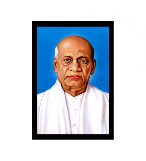 Sardar Vallabhbhai Patel Painting with Synthetic Photo Frame (Multicolor)