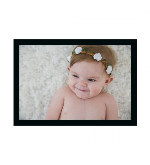 Baby Photo Painting with Synthetic Photo Frame (Multicolor)