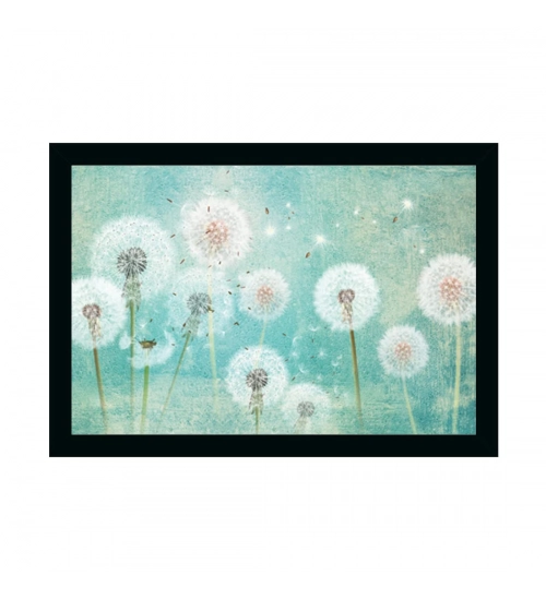 Flower Painting Painting with Synthetic Photo Frame (Multicolor)