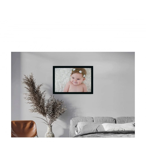 Baby Photo Painting with Synthetic Photo Frame (Multicolor)