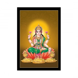Generic Maa Laxmi Painting with Synthetic Photo Frame (Multicolor)