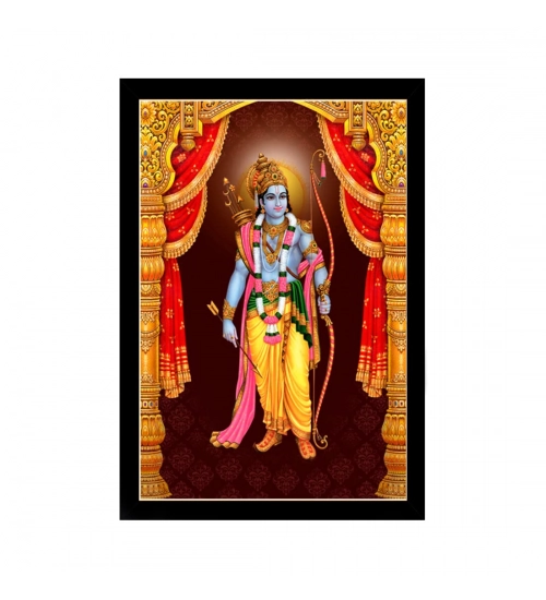Shree Ram Painting with Synthetic Photo Frame (Multicolor)