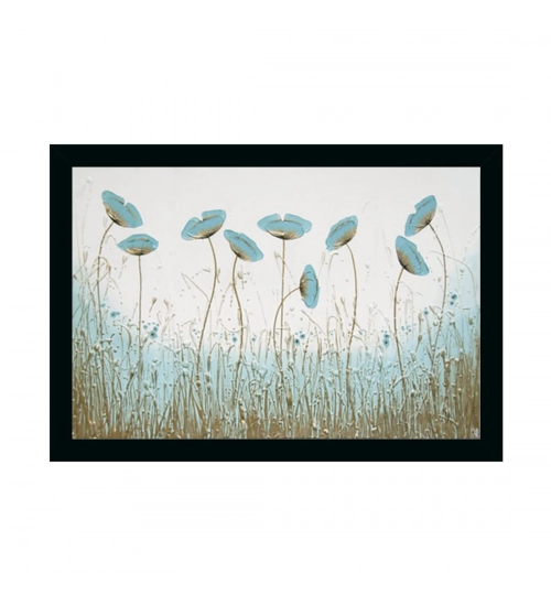 Flower Painting with Synthetic Photo Frame (Multicolor)