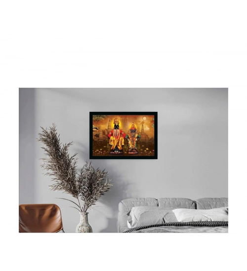 Lord Vitthal Painting with Synthetic Photo Frame (Multicolor)