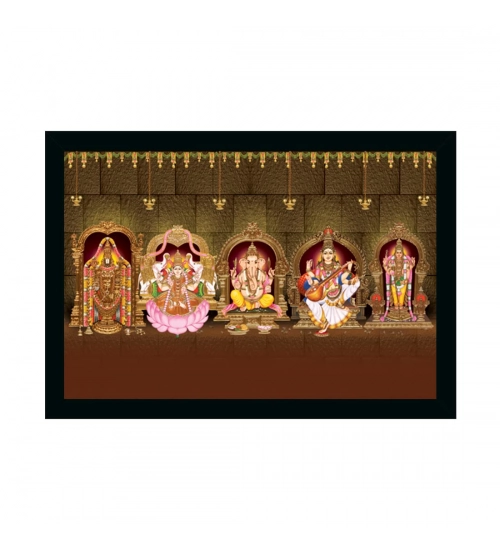 Tirupati Balaji, Venkateshwara Painting with Synthetic Photo Frame (Multicolor)