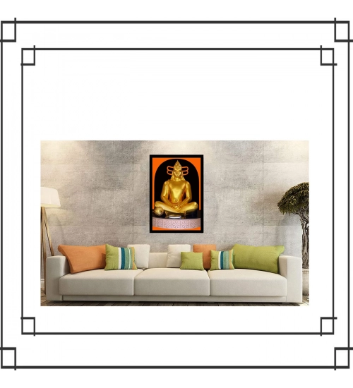 Lord Hanuman Ji Painting with Synthetic Photo Frame (Multicolor)