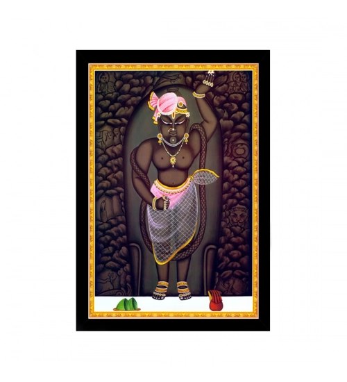 Shrinathji Painting with Synthetic Photo Frame (Multicolor)