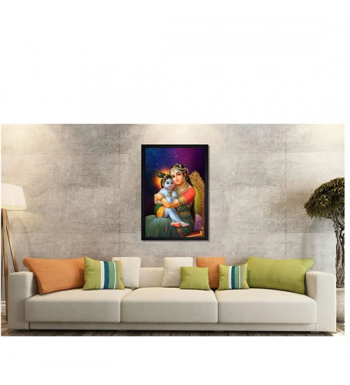 Maa Yashoda Painting with Synthetic Photo Frame (Multicolor) Maa Yashoda Painting with Synthetic Photo Frame (Multicolor)