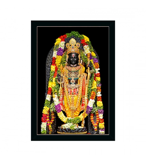 Ayodhya ram lalla Painting with Synthetic Photo Frame (Multicolor)