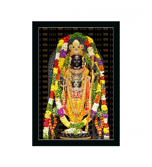 yodhya ram lalla Painting with Synthetic Photo Frame (Multicolor)