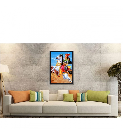Jhansi Ki Rani Laxmi Bai Painting with Synthetic Photo Frame (Multicolor) Jhansi Ki Rani Laxmi Bai Painting with Synthetic Photo Frame (Multicolor)