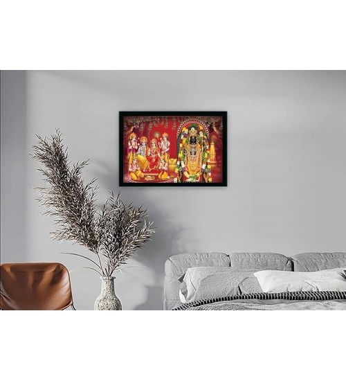 Ayodhya ram lalla Painting with Synthetic Photo Frame (Multicolor)