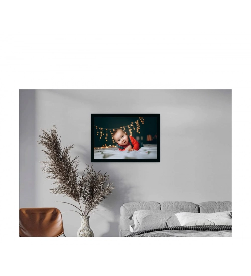 Baby Photo Painting with Synthetic Photo Frame (Multicolor)