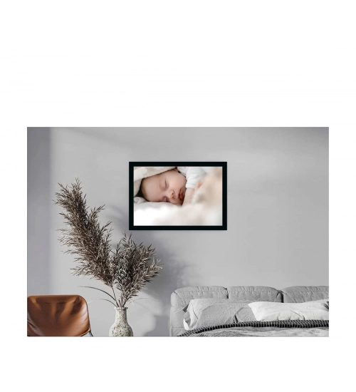 Baby Photo Painting with Synthetic Photo Frame (Multicolor)