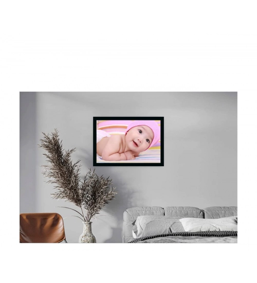 Baby Photo Painting with Synthetic Photo Frame (Multicolor)