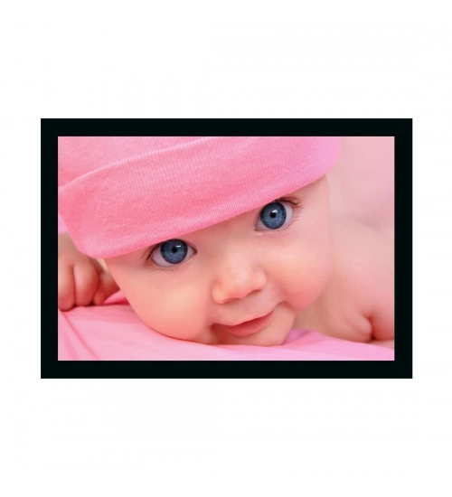 Baby Photo Painting with Synthetic Photo Frame (Multicolor)