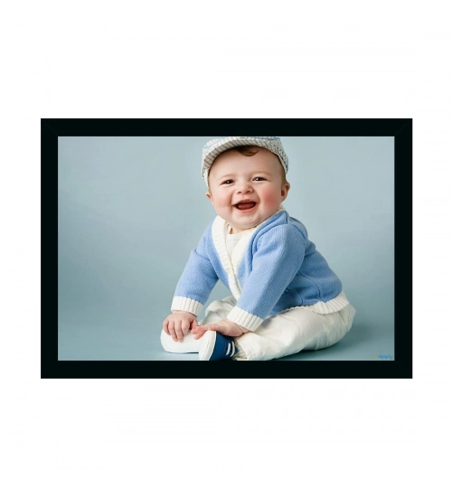 Baby Photo Painting with Synthetic Photo Frame (Multicolor)
