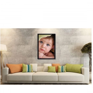 Generic Baby Photo Painting with Synthetic Photo Frame (Multicolor)