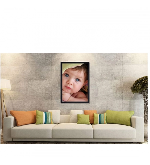 Baby Photo Painting with Synthetic Photo Frame (Multicolor)