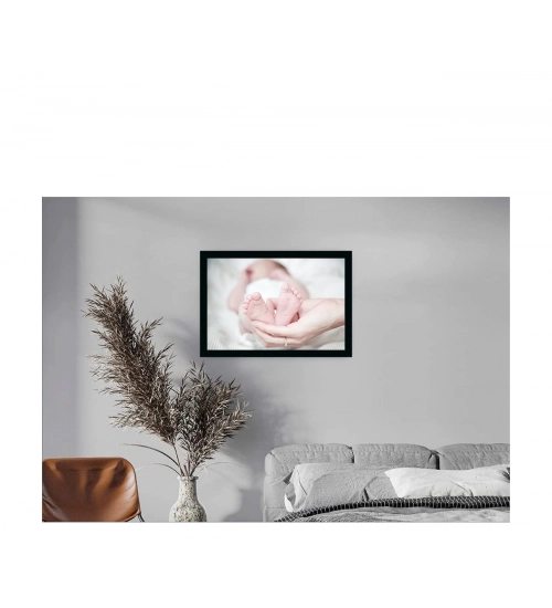 Baby Photo Painting with Synthetic Photo Frame (Multicolor) Baby Photo Painting with Synthetic Photo Frame (Multicolor)