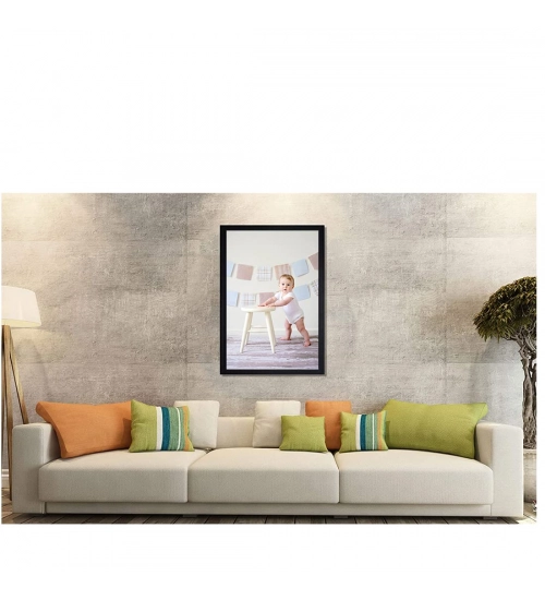 Baby Photo Painting with Synthetic Photo Frame (Multicolor) Baby Photo Painting with Synthetic Photo Frame (Multicolor)