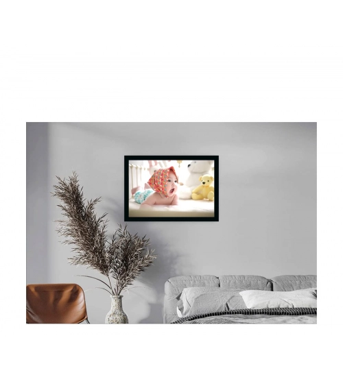 Baby Photo Painting with Synthetic Photo Frame (Multicolor) Baby Photo Painting with Synthetic Photo Frame (Multicolor)