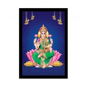 Generic Maa Laxmi Ji Painting with Synthetic Photo Frame (Multicolor)
