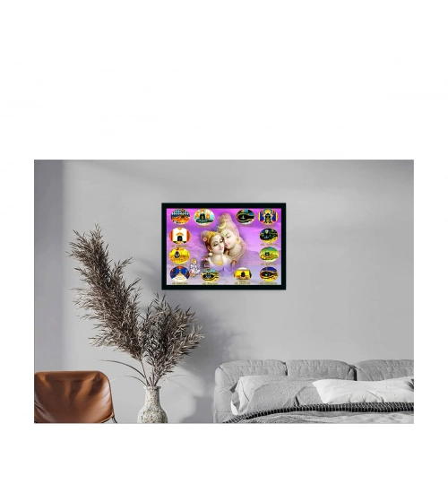 Shiva Photo Painting with Synthetic Photo Frame (Multicolor)