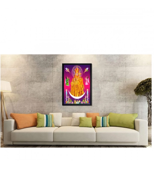 Vailankanni Painting with Synthetic Photo Frame (Multicolor)