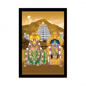 Generic Tirupati Balaji Painting with Synthetic Photo Frame (Multicolor)