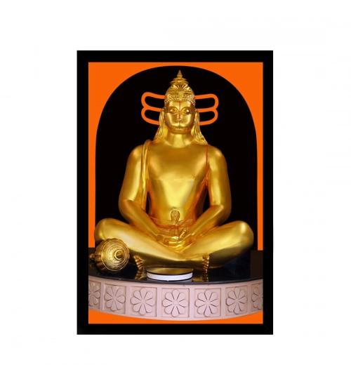 Lord Hanuman Ji Painting with Synthetic Photo Frame (Multicolor)