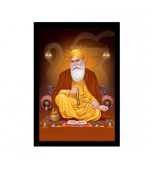 Guru Nanak Painting with Synthetic Photo Frame (Multicolor)