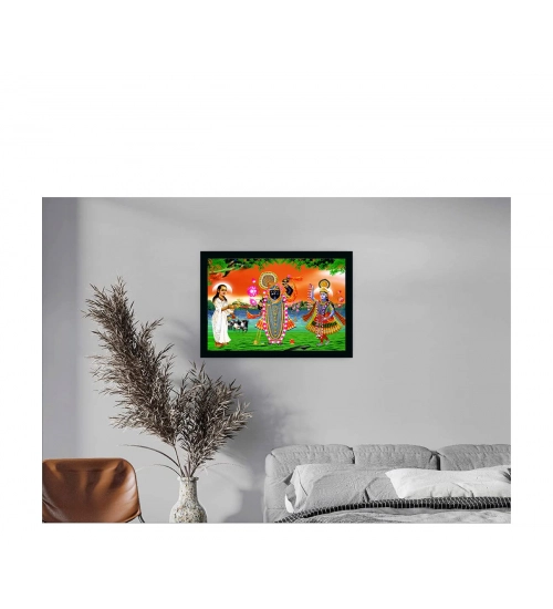 Shrinathji Painting with Synthetic Photo Frame (Multicolor)