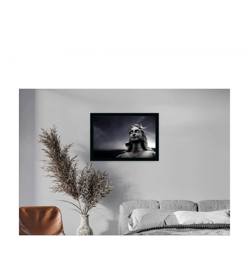 Adiyogi Mahakal Painting with Synthetic Photo Frame (Multicolor)