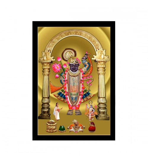 Shrinathji Painting with Synthetic Photo Frame (Multicolor)